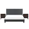 Arthur Queen Divan Bed in Urban Grey with 2 Herschel Bedside Table in Walnut