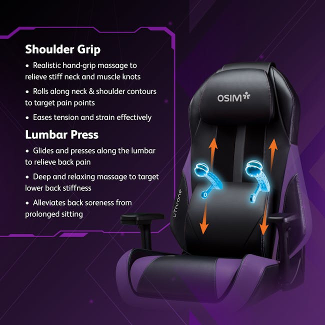 OSIM uThrone Gaming Massage Chair - Pink - 7