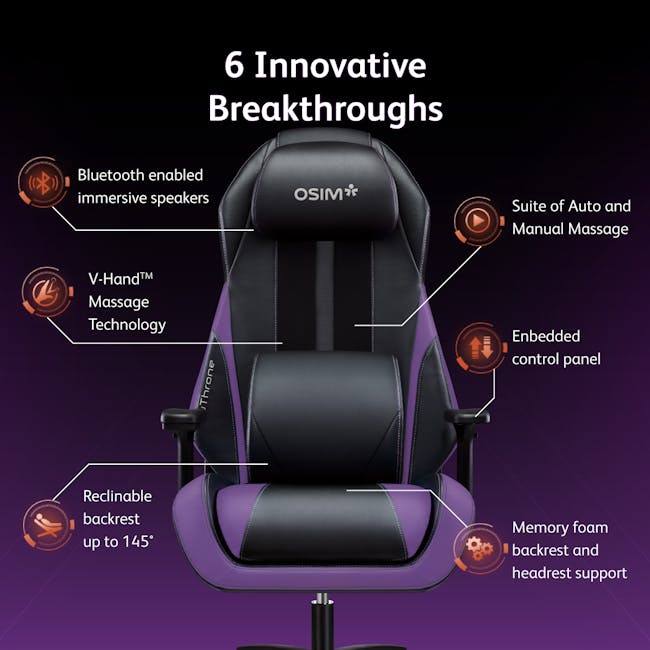 OSIM uThrone Gaming Massage Chair - Pink - 4