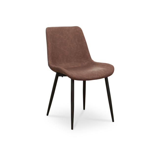 Herman Dining Chair - Saddle Brown (Faux Leather) - 0