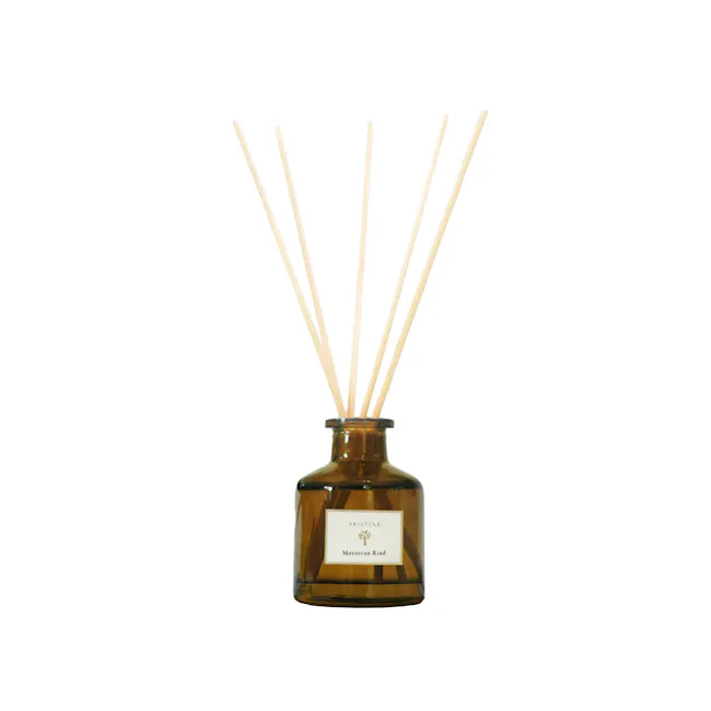 Pristine Aroma Reed Diffuser Hotel Scent - Moroccan Riad (2 Sizes) - 4 - Glass bottle, wooden sticks, Moroccan design