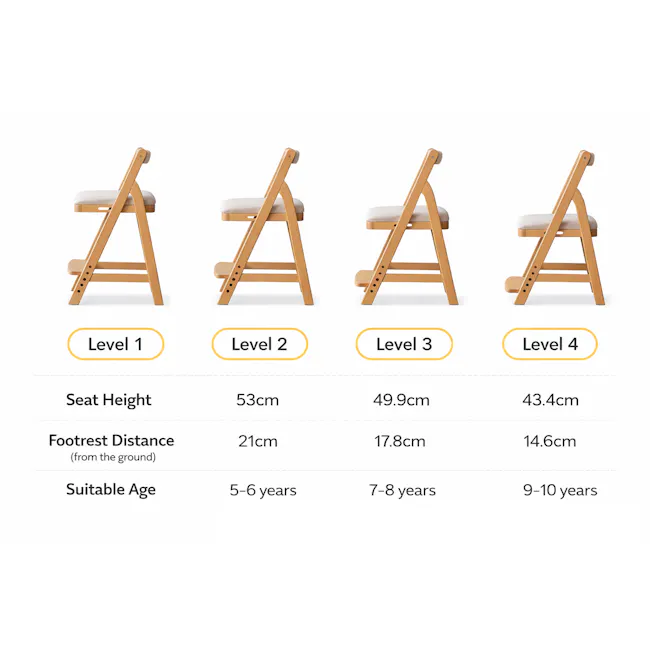 Micah Kids Adjustable Chair - Beige - 16