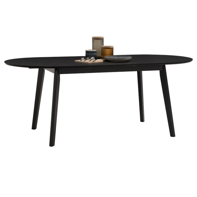 (As-is) Werner Oval Extendable Dining Table 1.5m-2m - Black Ash - 1 - 16