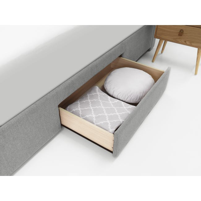 Mason 4 Drawer Queen Bed - Tin Grey (Fabric) - 3