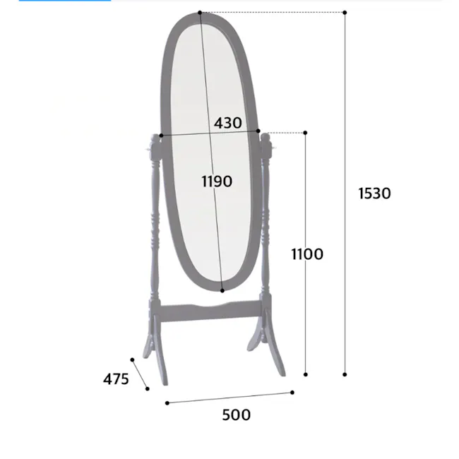 Ashler Standing Mirror - Walnut - 6