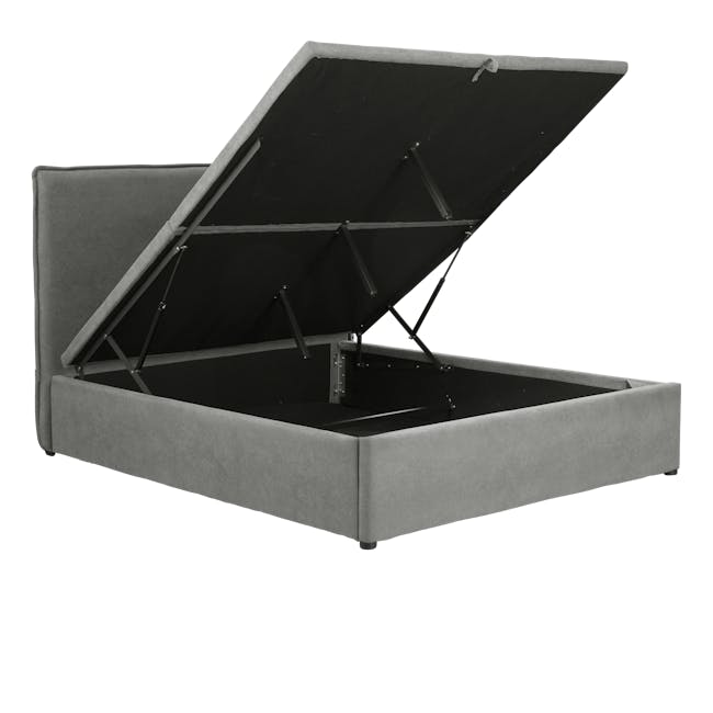 Arthur Queen Storage Bed - Urban Grey (Fabric) - 4 - modern sofa, foldable lounge chair, minimalist furniture, contemporary