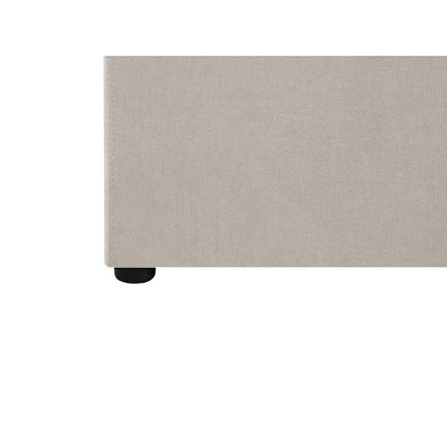 Nolan Super Single Storage Bed - Oatmeal - 11 - Cream-colored fabric texture, Fine, woven pattern, Light beige color