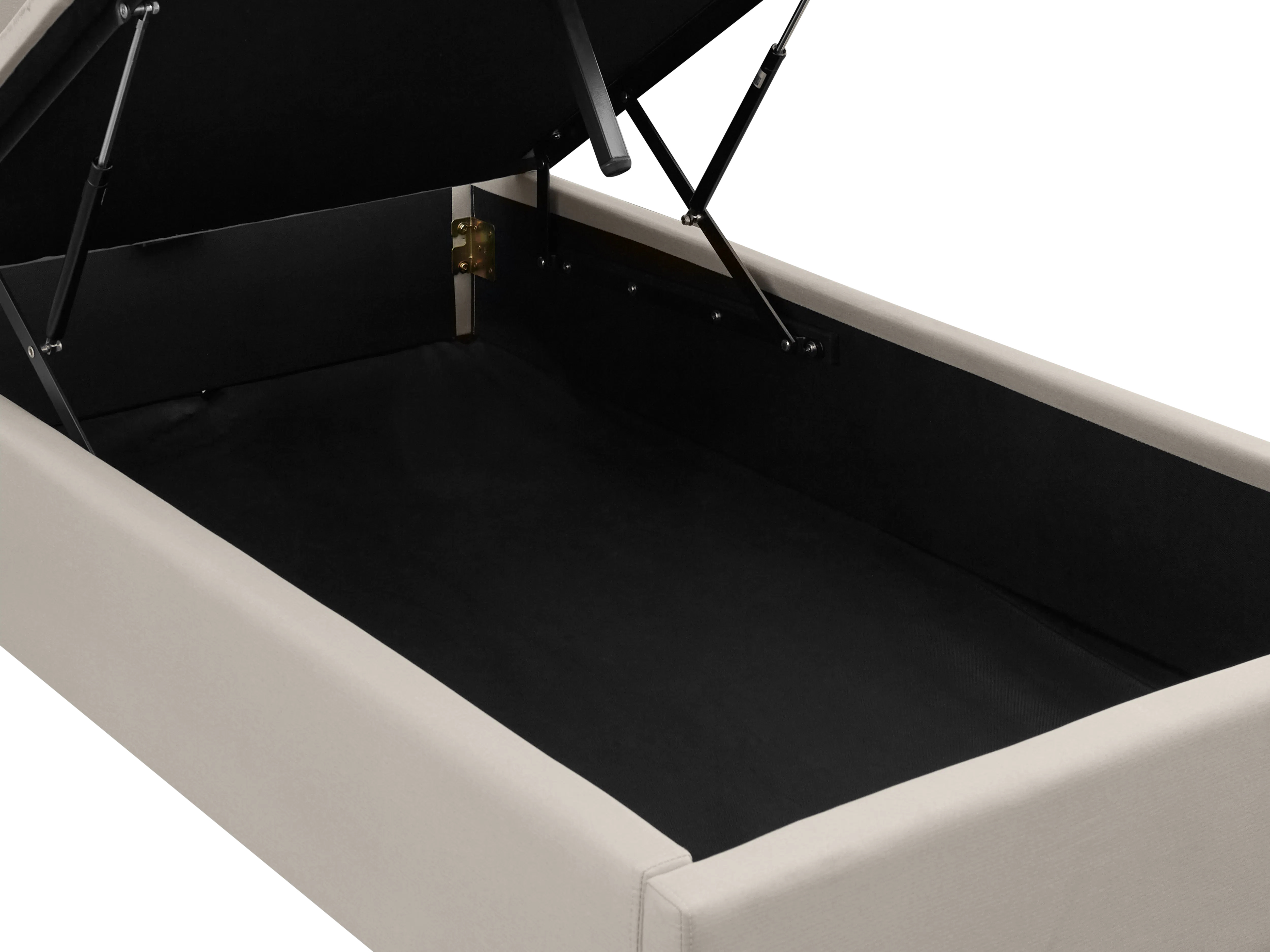 Nolan Super Single Storage Bed - Oatmeal - 9 - modern folding chair, minimalist design, black and white color scheme, sleek