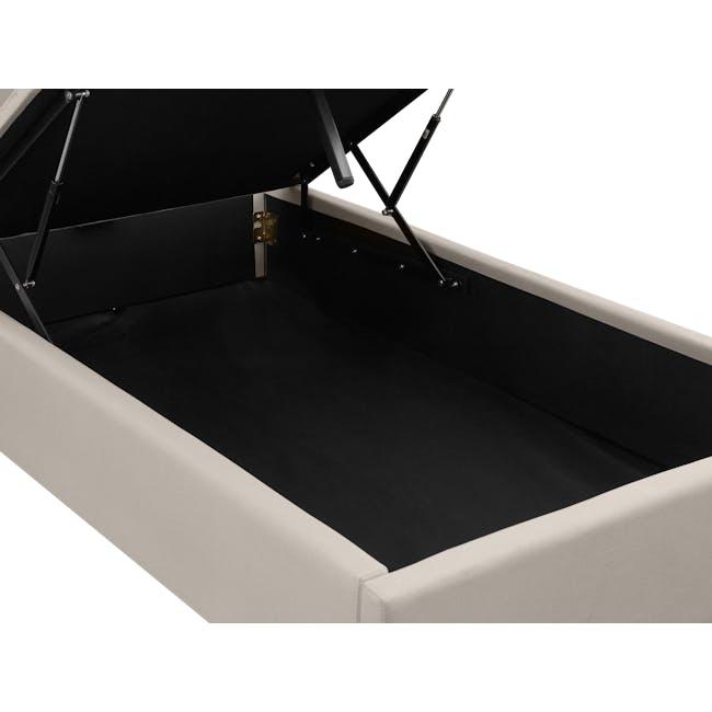 Nolan Super Single Storage Bed - Oatmeal - 9 - modern folding chair, minimalist design, black and white color scheme, sleek