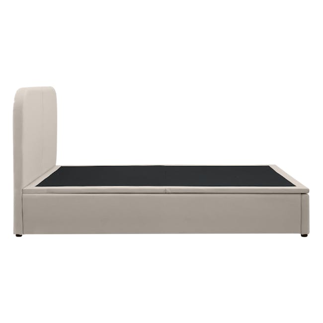 Nolan Super Single Storage Bed - Oatmeal - 7 - Modern minimalist bed frame, sleek design, neutral color palette, upholstered