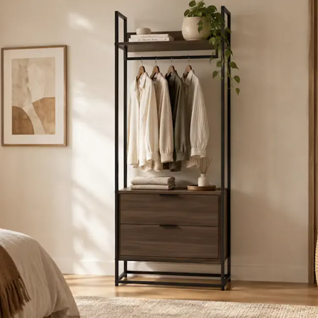 Capri Open Wardrobe with 2 Drawers
