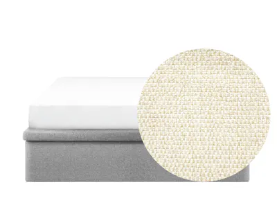 (As-is) ESSENTIALS Queen Storage Bed - Oat (Eco Clean Fabric)