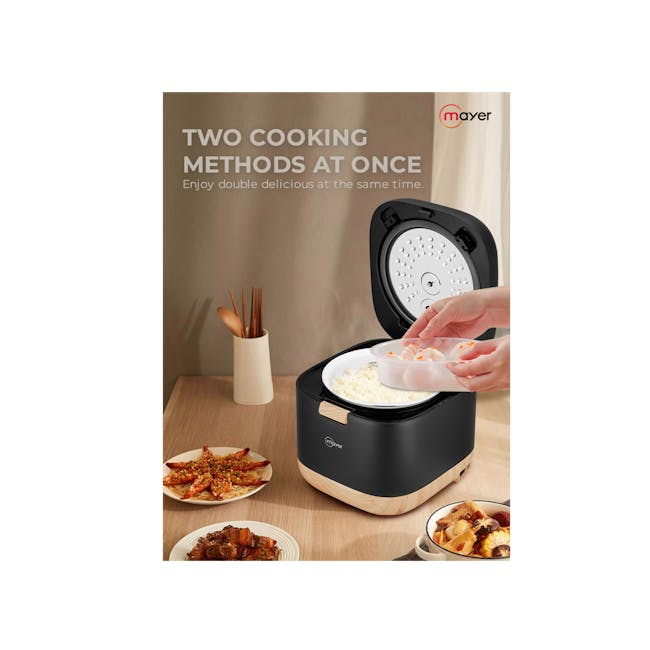 Mayer 0.8L Digital Rice Cooker - White - 6 - Instant Pot, cooking method, rice cooker, rice, shrimp, food preparation, two