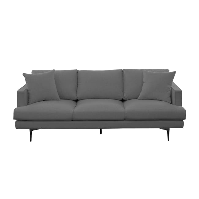 Declan 3 Seater Sofa - Black, Charcoal Grey - 1