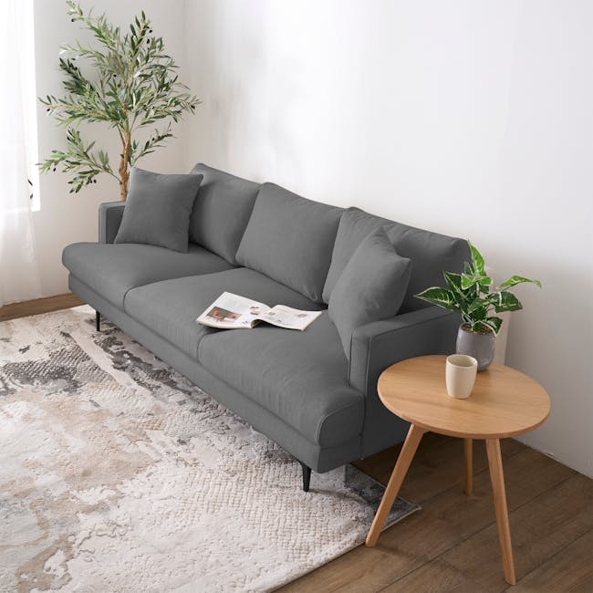 Declan 3 Seater Sofa - Black, Charcoal Grey - 3