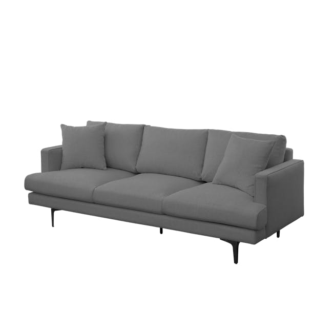 Declan 3 Seater Sofa - Black, Charcoal Grey - 8