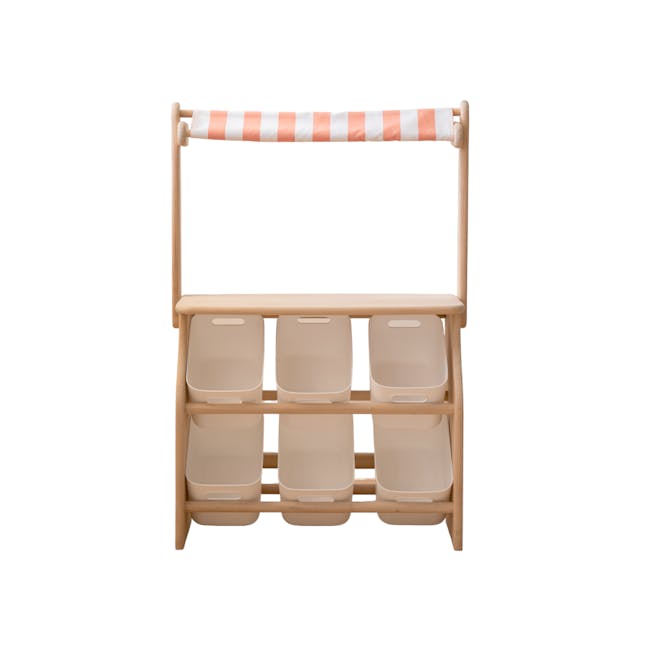 Micah Wooden Kids Toy Grocer Stand - 0