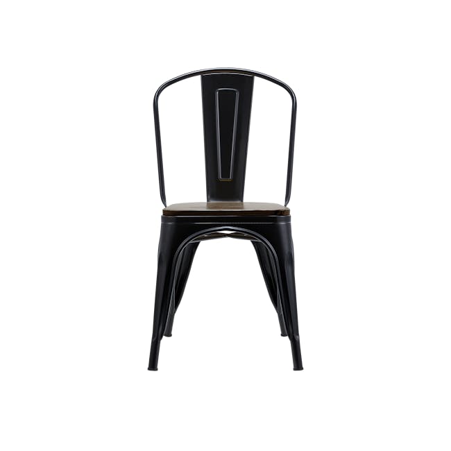 Bartel Chair with Wooden Seat - Black, Walnut - 3
