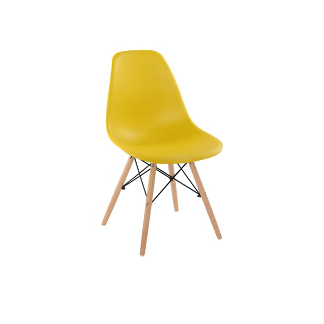 Jonah Extendable Table 1.2m-1.6m in White with 4 Oslo Chairs in Natural, Yellow - 4
