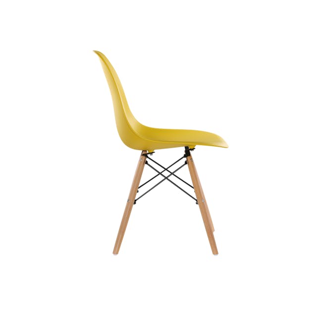 Jonah Extendable Table 1.2m-1.6m in White with 4 Oslo Chairs in Natural, Yellow - 6