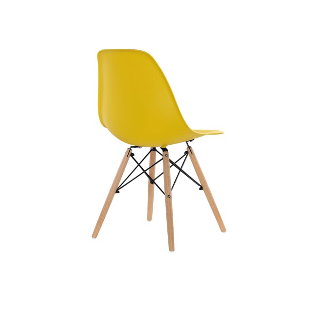 Jonah Extendable Table 1.2m-1.6m in White with 4 Oslo Chairs in Natural, Yellow - 7