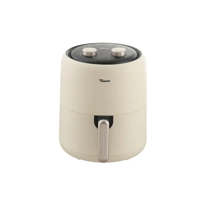 TOYOMI 3.7L Matte Palette Air Fryer AF 3766 - Egg Beige - 1 - Toom! electric kitchen appliance, minimalist design, round