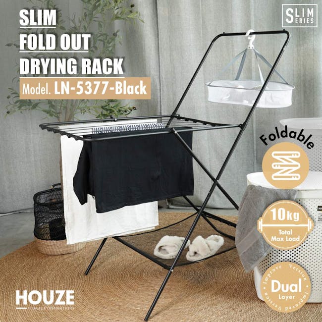 HOUZE SLIM Fold Out Drying Rack - 1