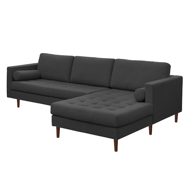 Nolan L-Shaped Sofa - Carbon (Fabric) - 1