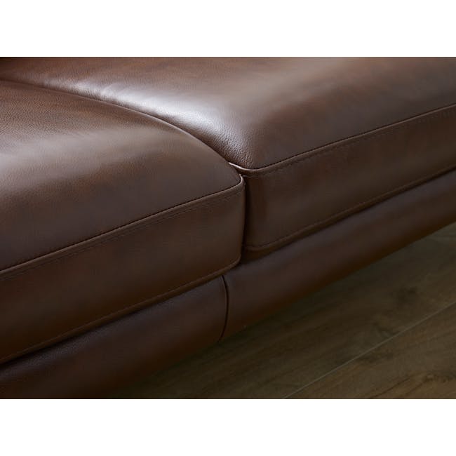 Luka 3 Seater Sofa - Brunette (Genuine Cowhide Leather) - 3
