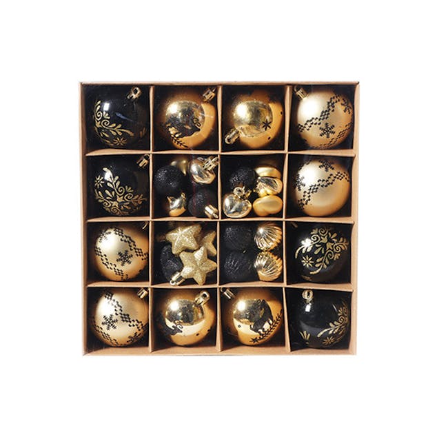 Orlo Christmas Balls 52pcs - Black, Gold - 0