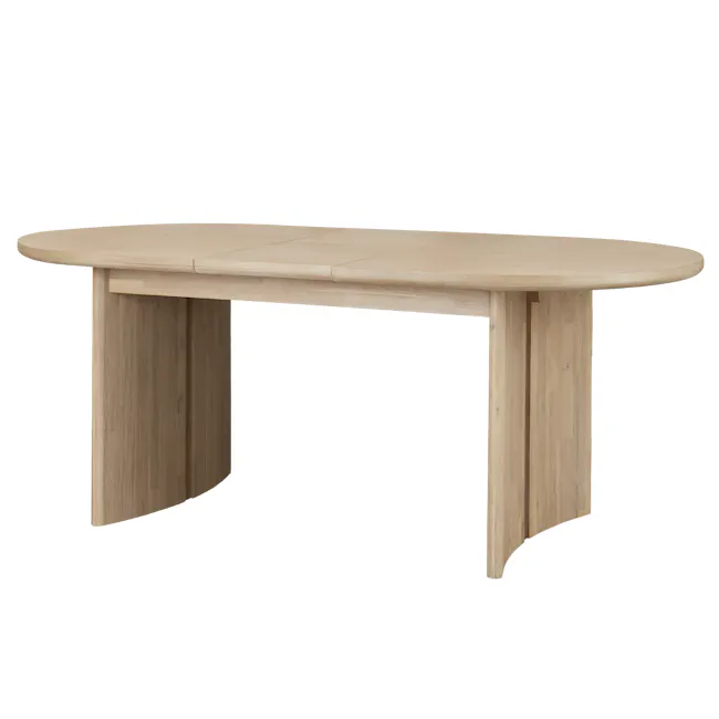 Catania Extendable Dining Table 1.6m-2m - 10 - Light wood table, minimalist design, curved legs, natural finish, modern