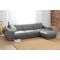 Milan 3 Seater Corner Extended Sofa - Lead Grey (Faux Leather) - 1