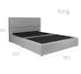 ESSENTIALS King Headboard Box Bed - Grey (Fabric) - 15