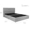 ESSENTIALS Queen Headboard Box Bed - Grey (Fabric) - 16