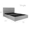 ESSENTIALS Single Headboard Box Bed - Grey (Fabric) - 13
