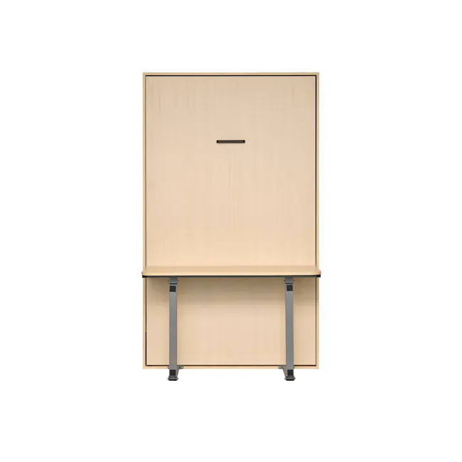 Llyod Super Single Vertical Wall Bed with Desk - Oak - 1