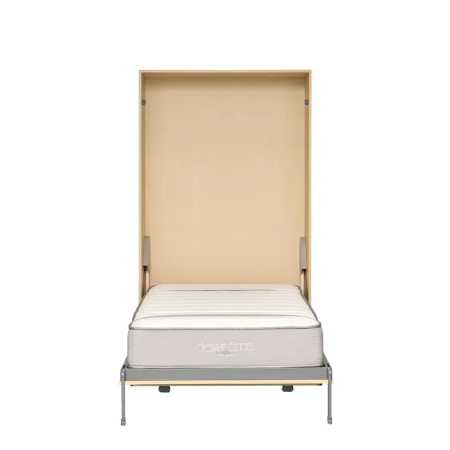 Llyod Super Single Vertical Wall Bed with Desk - Oak - 5