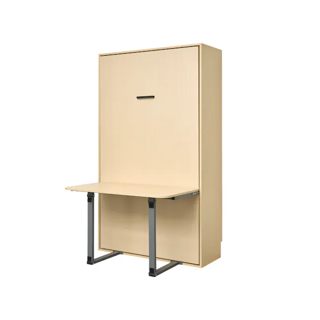 Llyod Super Single Vertical Wall Bed with Desk - Oak - 3