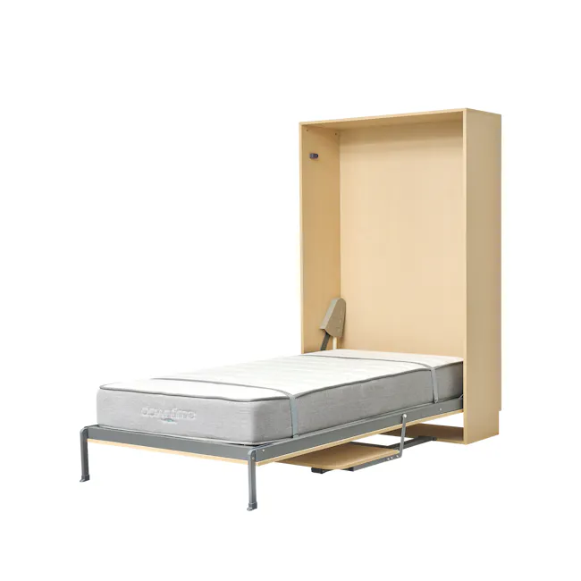 Llyod Super Single Vertical Wall Bed with Desk - Oak - 4