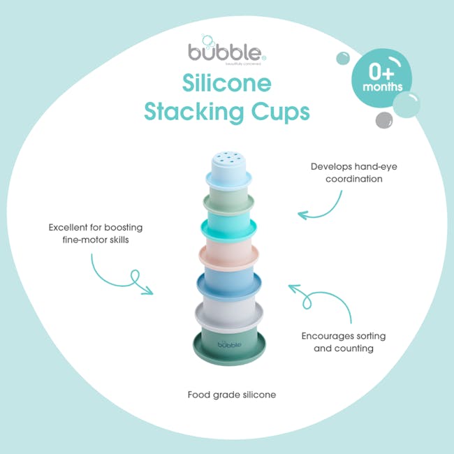 Bubble Silicone Stacking Toy - Cups - 4