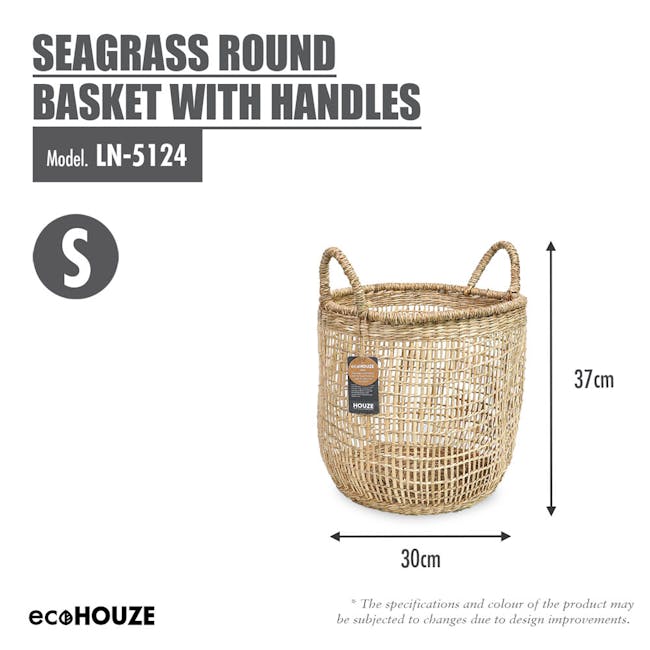 ecoHOUZE Seagrass Round Basket With Handles (2 Sizes) - 1