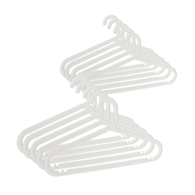 Zoe Plastic Hangers (Set of 10) - White - 3