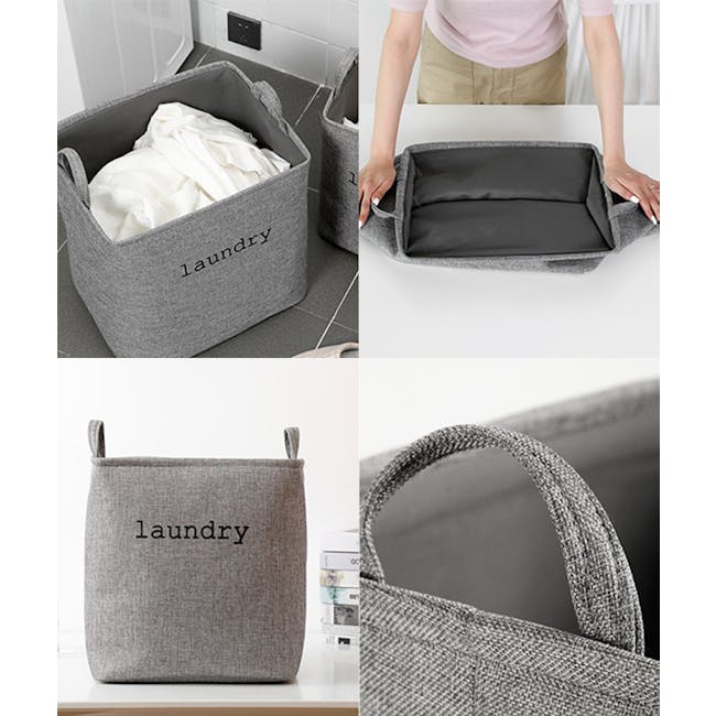 Idaho Laundry Basket - Grey - 4