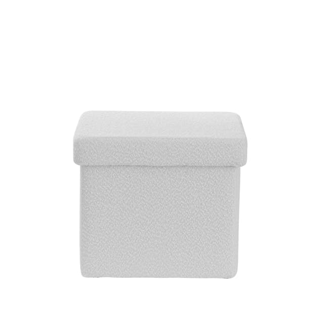 Wesly Storage Pouf - White Boucle - 0