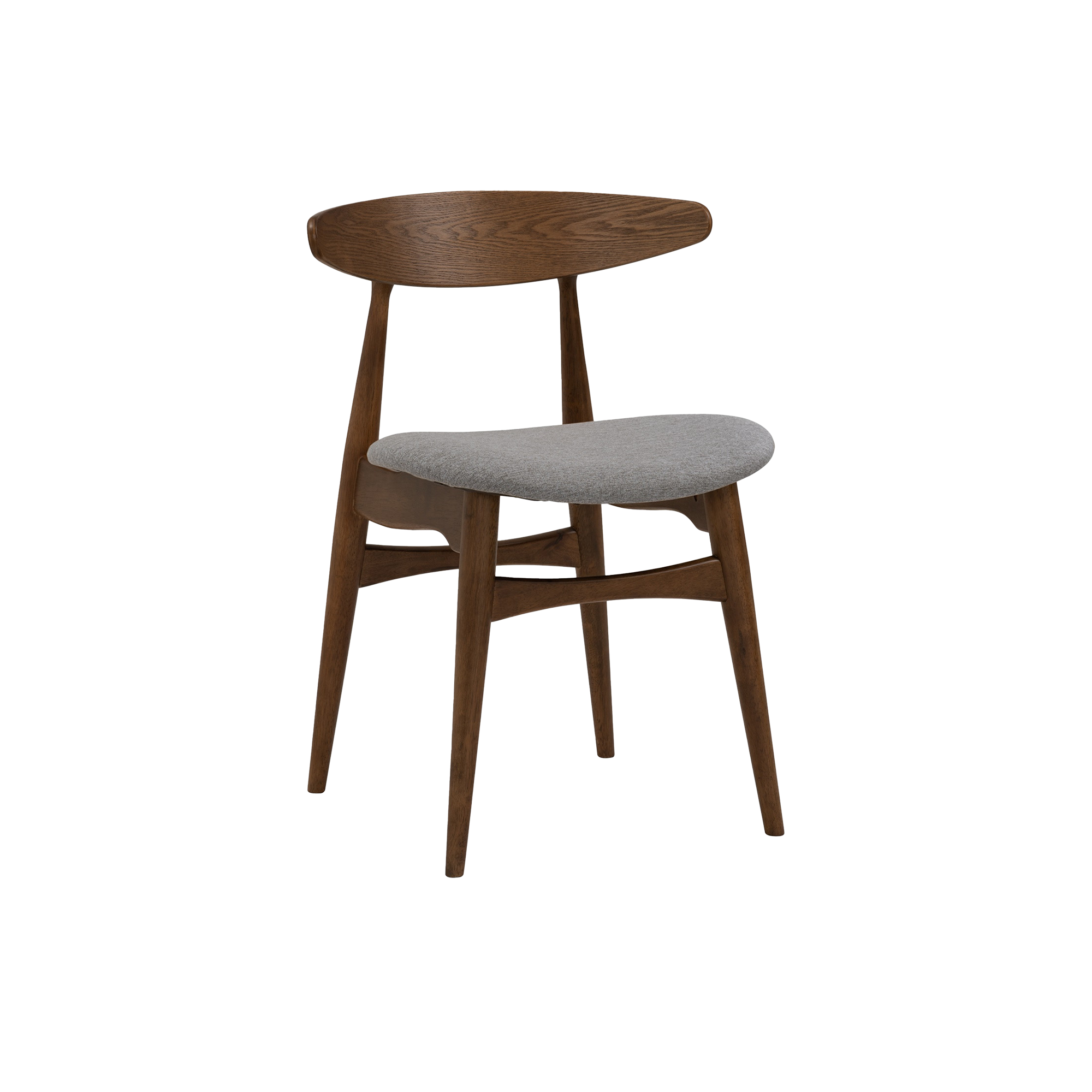 Tricia Dining Chair - Walnut, Dolphin Grey (Fabric)