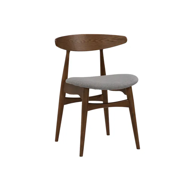 Tricia Dining Chair - Walnut, Dolphin Grey (Fabric) - 1