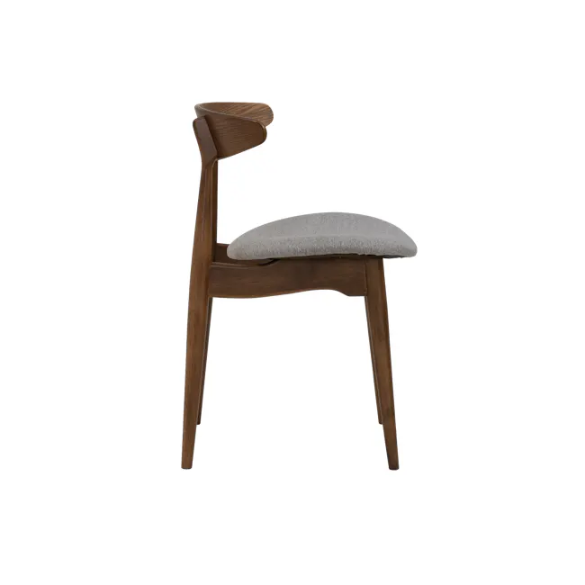 Tricia Dining Chair - Walnut, Dolphin Grey (Fabric) - 3