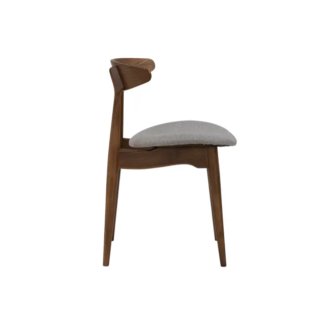 Tricia Dining Chair - Walnut, Dolphin Grey (Fabric) - 3