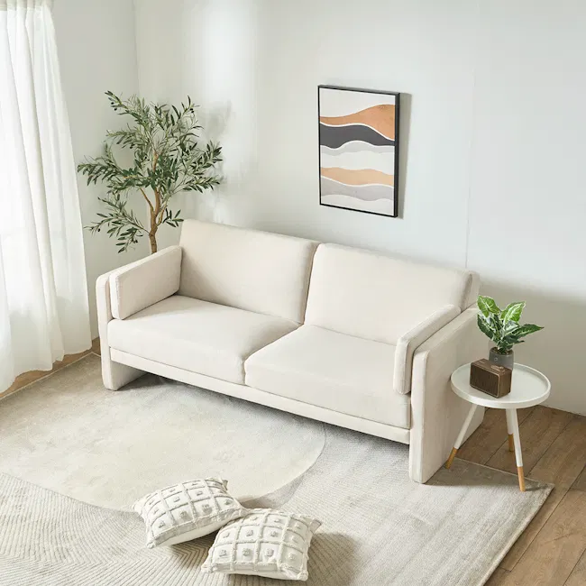 Landon 3 Seater Sofa Bed - Ivory - 2