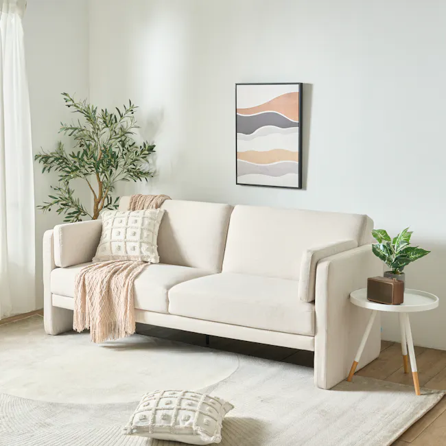 Landon 3 Seater Sofa Bed - Ivory - 3